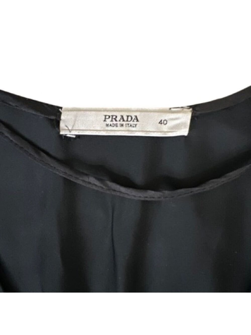 Prada Deep V Dolman Sleeved Black Midi Dress Size 40 - Picture 6 of 9